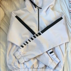 White quarter zip windbreaker